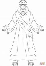 Jesus Coloring Open Pages Hands Printable Drawing sketch template