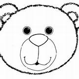 Bear Face Teddy Clipart Template Clipartlook Tem sketch template