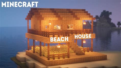 build beach house minecraft tutorial youtube