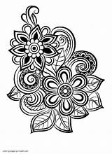 Coloring Pages Adults Flower Flowers Cute Printable Adult Pretty Print Look Other sketch template