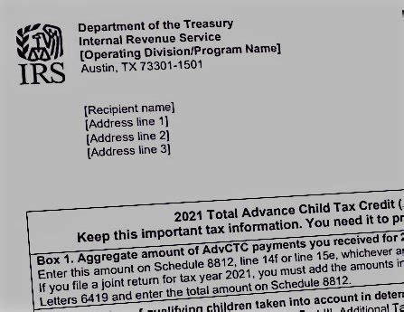 irs child tax credit letter      leone mcdonnell