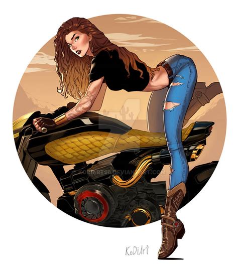 biker girl commission oc colored by kodiart96 on deviantart