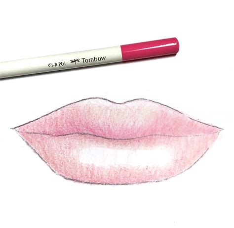 draw lips  irojiten colored pencils tombow usa blog