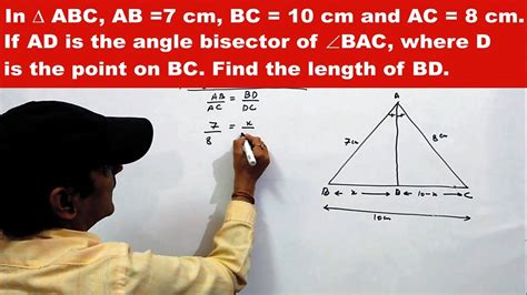 In Triangle Abc Ab 7 Cm Bc 10 Cm And Ac 8 Cm If Ad Is The Angle