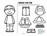 Preschool Clothes Coloring Kindergarten Winter Cut Paste Fall Boy Girl Lesson Worksheets Activities Kids Pages Color Wear Worksheet Dress Clothing sketch template