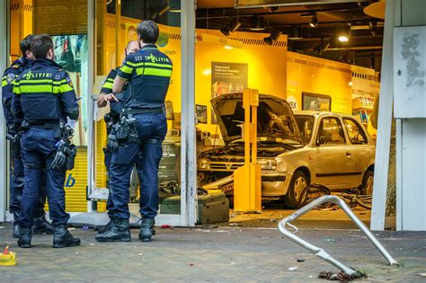 car drives meters  anwb shop  injured  hospital ruetir