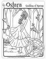 Wiccan Ostara Equinox Shadows Pagan sketch template