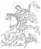 George Orthodox St Icon Drawing Icone Giorgio San Russian Coloring Pages Dragon Icons Saint Ortodosse Byzantine Arte Tattoo Religiosa Choose sketch template