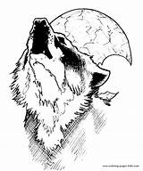 Wolf Coloring Pages Printable Wolves Color Moon Kids Animal Sheets Print Baby Adult Howling Adults Colouring Found Drawing Book Prints sketch template