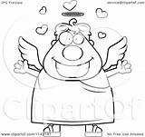 Angel Cartoon Loving Clipart Thoman Cory Outlined Coloring Vector Royalty sketch template