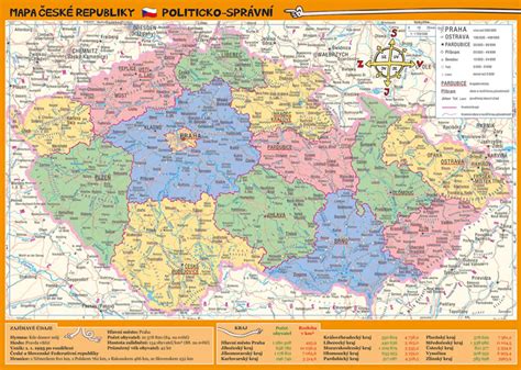 mapa ceske republiky zemepisna  politicko spravni neuveden knihkupectvi daniela