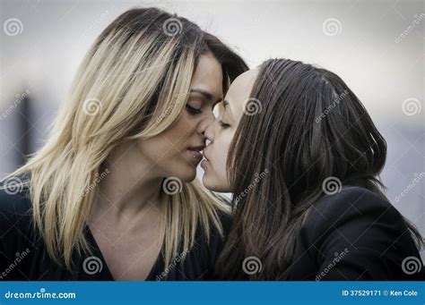 Two Women Kissing Stock Image Image Of Feminine Intimately 37529171
