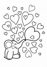 Coloring Pages Heart Elephant Boyfriend Valentine Printable Hearts Color Baby Ipad Easy Valentines Kids Preschoolers Cute Oksancia Sheets Simple Print sketch template