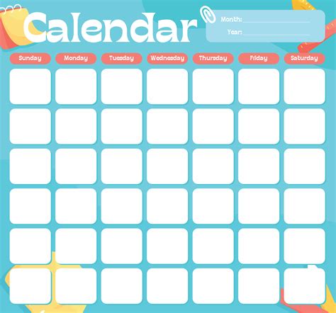 cute printable blank calendar printableecom