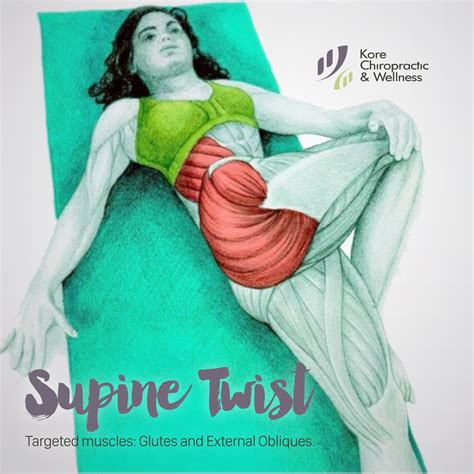 supine twist targeted muscles glutes and external obliques this