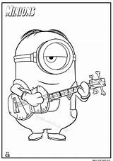 Coloring Pages Minion Stuart Minions Para Guitar Valentine Printable Color Footprints Sand Popular Getcolorings Super Sheets Mario Print Library Clipart sketch template
