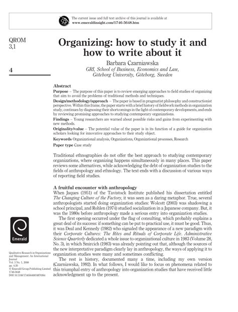 organizing   study     write