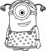 Outline Minion Drawing Coloring Girl Vector Cartoon Getdrawings sketch template