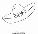 Hat Mexican Fiesta Sombrero Coloring Printable Drawing Pages Mayo Hats Cinco Clipart Template Pattern Printables Color Gif Crafts Cliparts Spanish sketch template