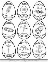 Coloring Easter Eggs Pages Lent Scripture Catholic Printable Cut Outs Verse Resurrection Color sketch template