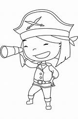 Coloring Pirate Girl Pages Popular Coloringhome sketch template