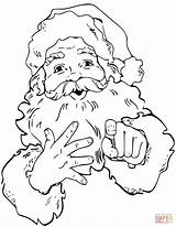 Santa Claus Coloring Pointing Finger Pages Noel Christmas Drawing Printable December Popular sketch template