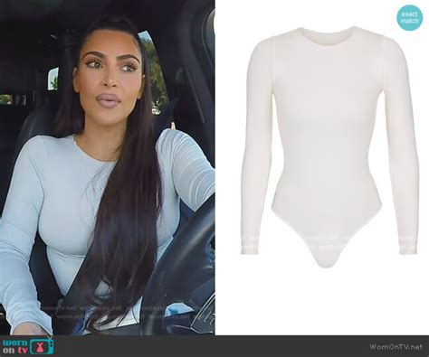 wornontv kim s white long sleeve bodysuit on keeping up with the