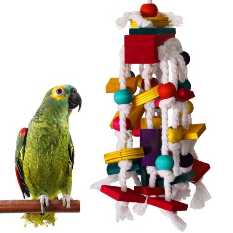 bird chewing toy parrot cage bite wooden block bird toys  smallmedium bird ebay