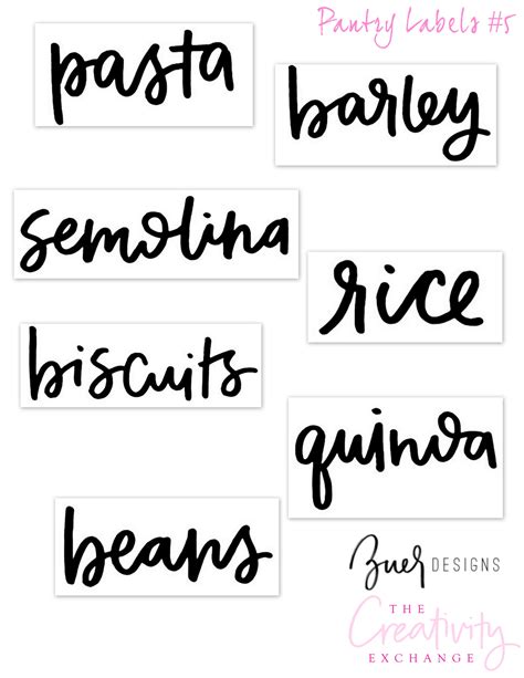 printable pantry labels hand lettered  zuer designs print