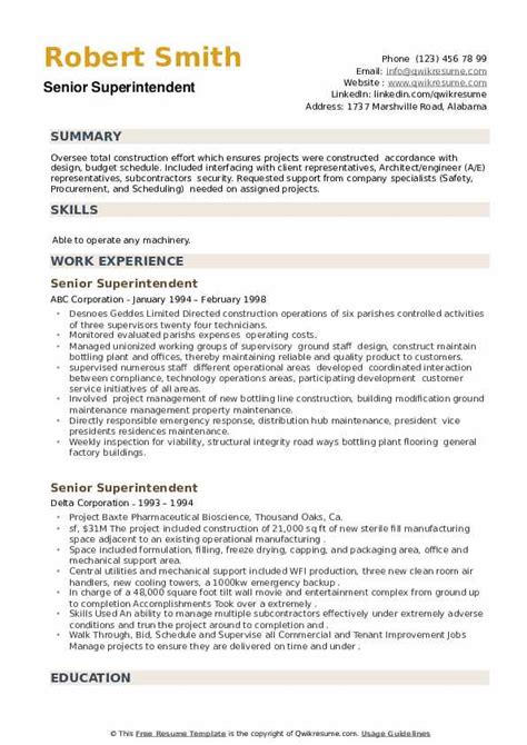 residential construction superintendent resume rachelroland blog