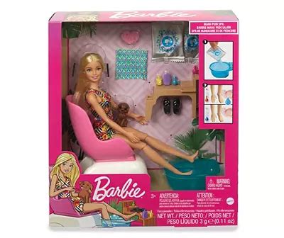 barbie mani pedi spa doll play set big lots