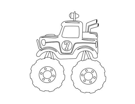 childrens monster truck coloring pages etsy