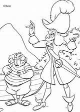 Coloring Pages Hook Captain Peter Pan Pirate Printable Smee Hellokids Disney sketch template