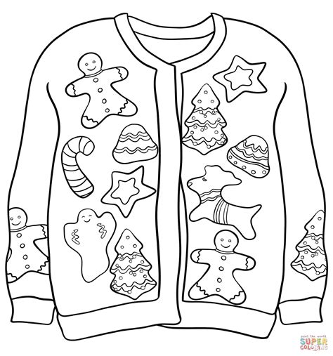 christmas sweater  gingerbreads coloring page  printable
