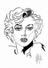 Monroe Marilyn Coloring Pages Emma Watson Drawing Drawings Color Outline Pencil Printable Getcolorings Getdrawings Template Colorings sketch template