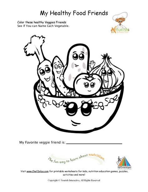 healthy foods coloring page  young children