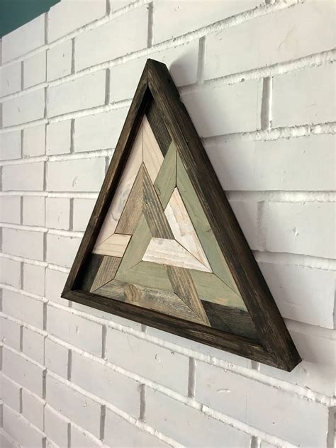 holy triangle reclaimed wooden triangle art design meditation etsy