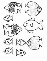 Fish Template Coloring Pages Printable Templates Fishes Kids Kissing Saltwater Lips Print Cutouts Craft Crafts Loaves Color Underwater Ocean Sea sketch template