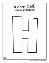 Hat Letter Printable Craft Crafts Alphabet Kids Activity Activities Print Letters Coloring Worksheets sketch template