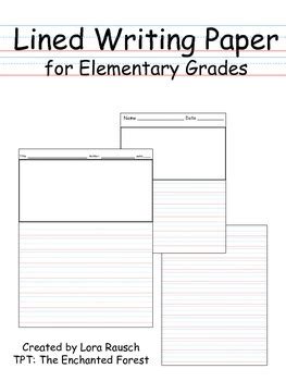lined writing paper  elementary grades   enchanted forest