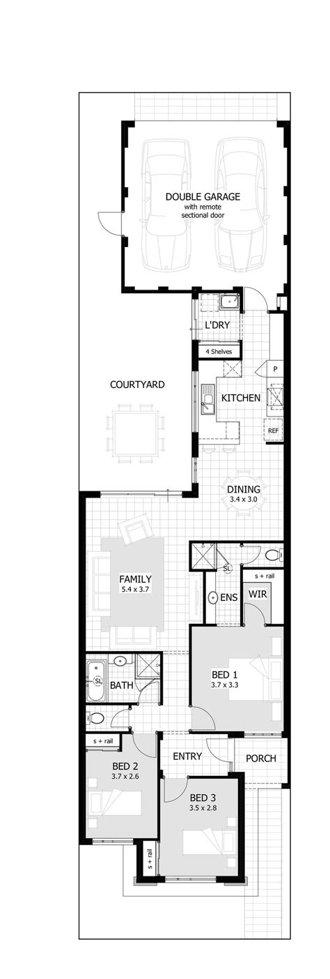 ava floor plan  design narrow house designs narrow house plans   plan