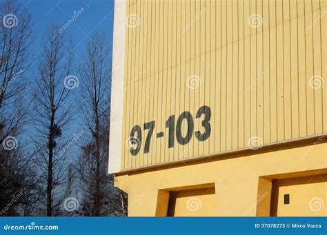 building number stock image image  blue building