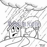 Stormy Weather Drawing Cartoon Coloring Pages Drawings Line Climate Hot Bw Getdrawings Weath Nature sketch template