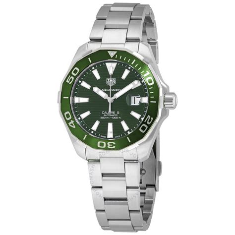 tag heuer pre owned tag heuer aquaracer green dial mens  waysba pre owned