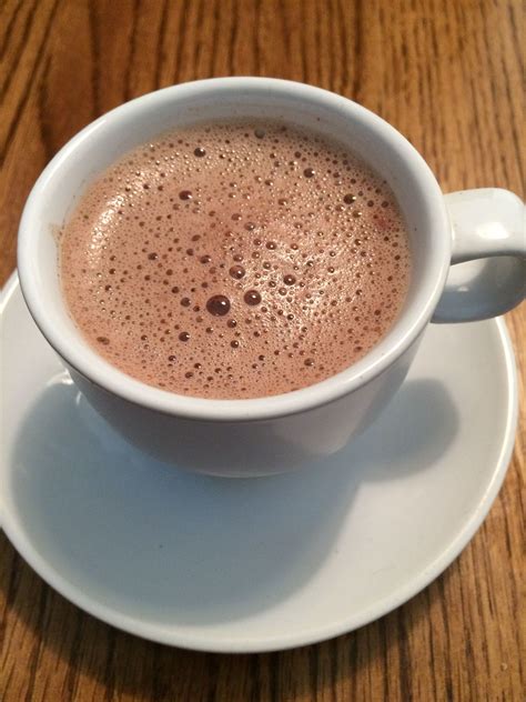 a frothy spicy hot chocolate on a cold and dreary fall day i mixed
