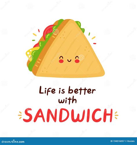 Funny Sandwich Cartoon Illustration In Retro Style