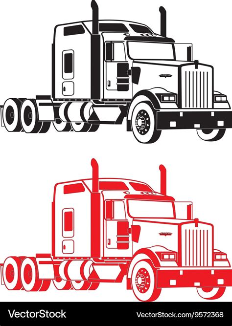 kenworth semi truck royalty  vector image vectorstock