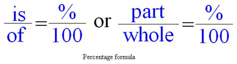 formula  percentage