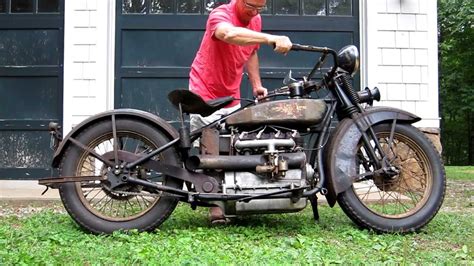 henderson deluxe antique motorcycle running youtube