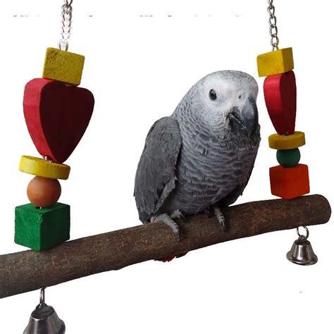 parrot bird macaw swing wooden stands toys small medium  large size birds training toys chew